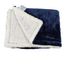 solid flannel and sherpa fleece composite flannel blanket for baby